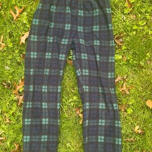 Soft and comfy green and blue plaid flannel pants size kids xl